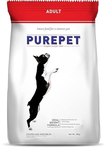 Purepet Adult Dry Dog Food 20kg | Chicken & Vegetable Flavour | Promotes Health & Vitality | Balanced Nutrition | Supports Digestive Health