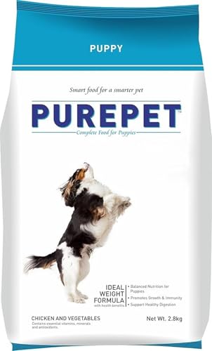 Purepet Puppy Dry Dog Food 2.8kg | Chicken & Vegetable Flavour | Promotes Health & Vitality | Immune Support | Healthy Digestion | Nutrient Rich