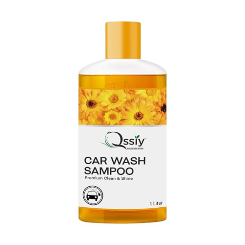 Qssiy Car Wash Shampoo 1L Lemon, pH Neutral High Foam, Paint Safe for Cars & Bikes, Hand Wash & Foam Cannon