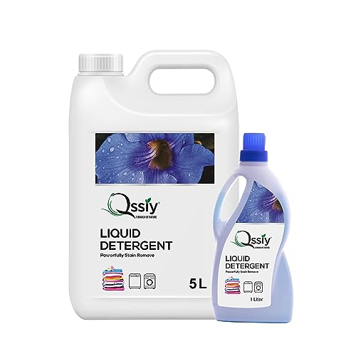 Qssiy Liquid Laundry Detergent 6L Can, Gentle Fresh, Concentrated Stain Remover for Hand & Machine Wash (Front/Top Load, HE)
