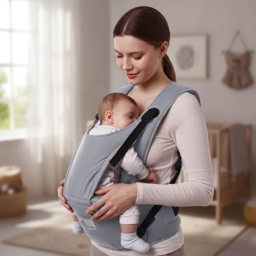 R for Rabbit Baby Carrier for New Born, 5 in 1 Hip Seat Front Carry Position Upsy Daisy Cozy Carrier Adjustable Straps for 4 to 36 Months Kids Weight Capacity Upto 15 Kgs (Grey)