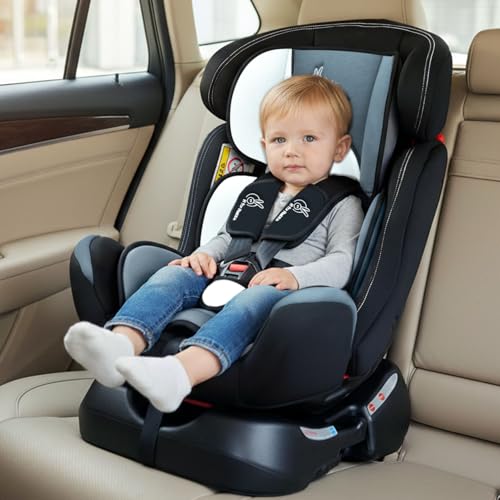 R for Rabbit Convertible Baby Car Seat Jack N Jill Grand Innovative ECE R44/04 Safety Certified Car Seat for Kids of 0 to 7 Years Age with 3 Recline Position (Black Multicolor)
