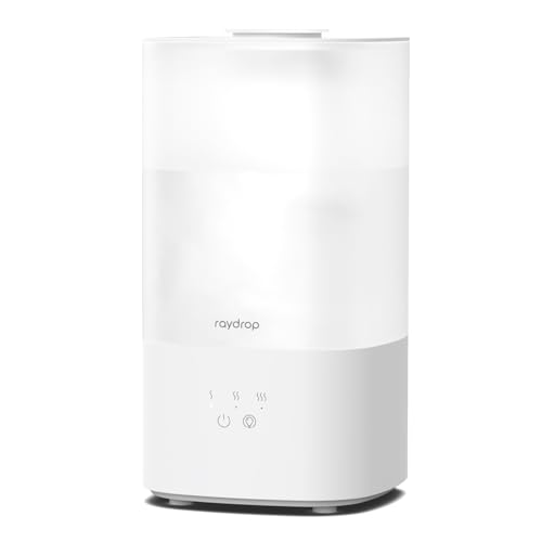 raydrop Humidifiers for Home, 2.5L Cool Mist Ultrasonic Humidifiers for Large Room & Bedroom, Top Fill Air Humidifier for Baby Nursery & Plants, Color Lights, Auto Shut-Off