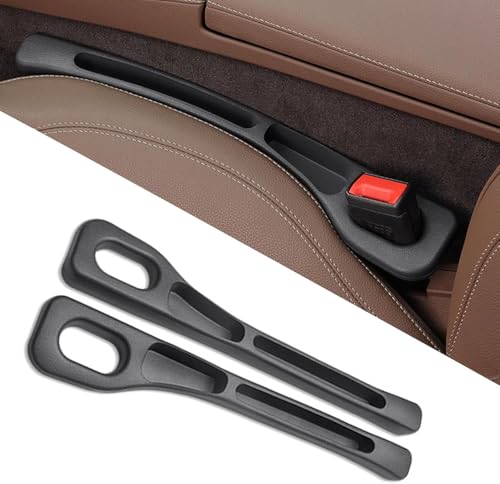 RECRISRA Universal Car Seat Gap Filler Organizer 2Pcs | EVA Seat Gap Pad with Buckle Base | Car Phone Holder Gap Blocker Between Seat & Console | Interior Storage Accessory for Cars, SUVs & Trucks