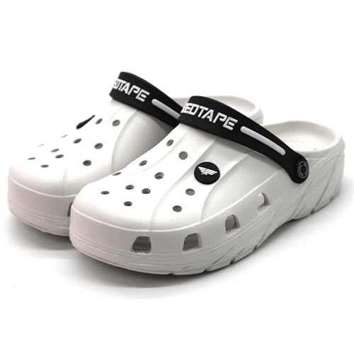 Red Tape Designer Comfortable Clogs, Sandals With Adjustable Back Strap For Men Off White - 9 Uk