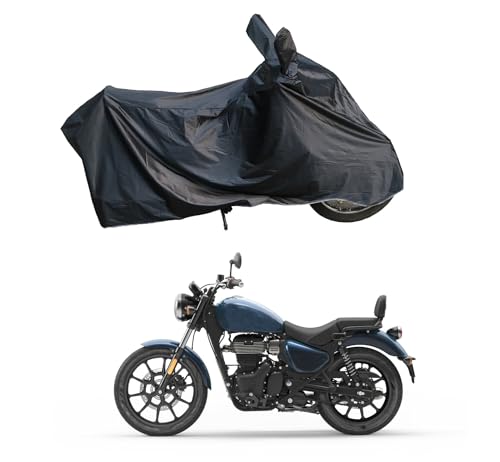[RiderShine] 100% Dustproof-UV Protection Bike Body Cover for Meteor 350 Black