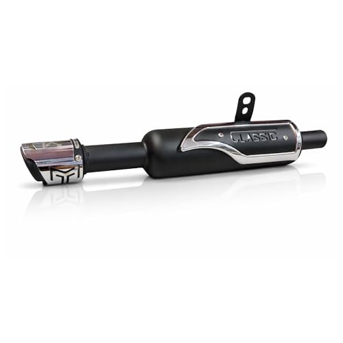 RJVON - Prime Quality HK Indori Silencer Compatible with Royal Enfield Reborn classic 350cc (Black)