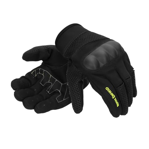 Royal Enfield Aeroflex Riding Gloves | Construction: 100% Polyester Air Mesh, Poly Stretch Fabric & Microsuede | Impact Protection: TPR Knuckle Protectors | Airflow: Airmesh Panels| Black & NEON 2XL