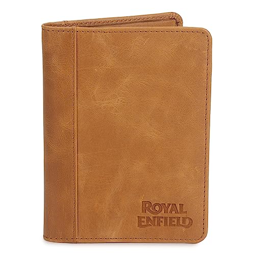 Royal Enfield Men Leather Passport Holder Tan