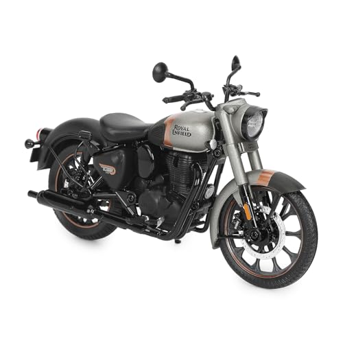 Royal Enfield New Classis 350 Scale Model | 1: 12 | Rear-View Mirrors | Free Rolling Wheels | Steerable Handlebar | Working Rear Suspension and Side Stand | Gun Grey