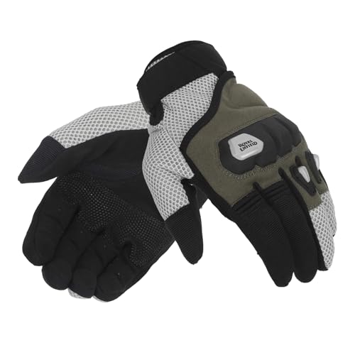 Royal Enfield Rambler V3 Cycling Riding Gloves|TPR Knuckle Protectors for Protection Against Impacts and Abrasion|100% Polyester Air Mesh|Poly Stretch Fabric for Comfortable Fit Olive 2XL 24Cm