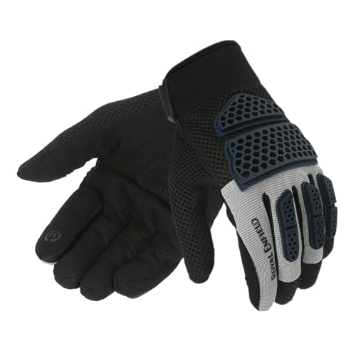 Royal Enfield Street Ace Riding Gloves | Air Mesh- optimum ventilation | Microsuede patch for grip | Poly Stretch fabric | Protection- TPR Knuckle protectors | GREY XL