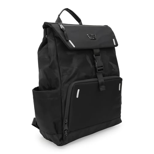 Royal Enfield Urban Carrier Backpack | Seam-Sealed Waterproof Zippers Pockets | Padded Laptop Compartment Bottle Holder Pockets | 100% Polyester outer material | 15 L capacity | BLACK One Sizes