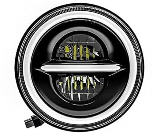 RUDRA 110W Round LED Operating, Minus/Boss Headlight Bullet Headlight Compatible with Thar, Royal Enfield,Classic 350, Hunter350,Himalyan Gypsy & Bullet,High/Low Beam