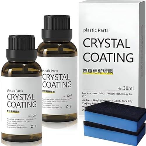 RuRi Crystal Coating for Car (30ml): Ceramic Coating, Hydrophobic Finish Spray, Advanced UV Technology, Extreme Gloss, and Easy DIY Application for Car & Bike, Home (Pack Of 2)