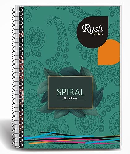 RUSH NOTE BOOKS Semi Rough A4 Spiral Notebook Unruled 400 Pages Notebook | Rough Notebooks 400 Pages Cheap | A4 Size Spiral Notebooks For Students 400 Pages | Rough Notebook | Unruled Spiral Notebook