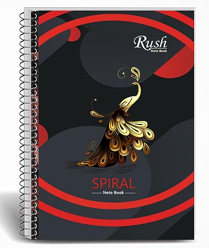 RUSH NOTE BOOKS Semi Rough A4 Spiral Notebook Ruled 400 Pages Notebook | Rough Notebooks 400 Pages Cheap | A4 Size Spiral Notebooks For Students 400 Pages | Register Note Book 400 Pages