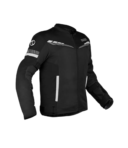 Rynox Air GT 4 Jacket - CE Certified Class A | Motorcycle Riding Jacket | Impact Protection | Abrasion Resistance - Black White, 5XL