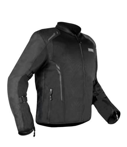 Rynox Cypher GT Jacket - Mesh Motorcycle Riding Jacket | Impact Protection | Abrasion Resistance - Black, XL