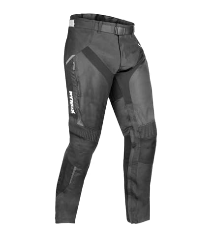 Rynox Tornado Pro Pants CE A - Motorcycle Riding Pants | Impact Protection | Abrasion Resistance | Maximum Ventilation (Black, Large)