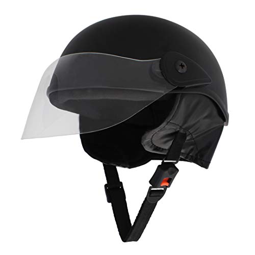 Sage Square Multipurpose Half Helmet for Men's and Women's (Large, Black Matte)