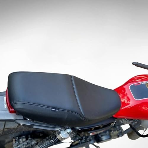 Sahara Seats Black Leatherette Cushion Seat Cover Compatible with Honda CB350 RS (Black)