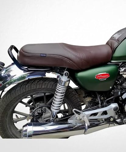 Sahara Seats Compatible with Highness CB 350 Original Type Cushion Long Seat Cover (Brown)
