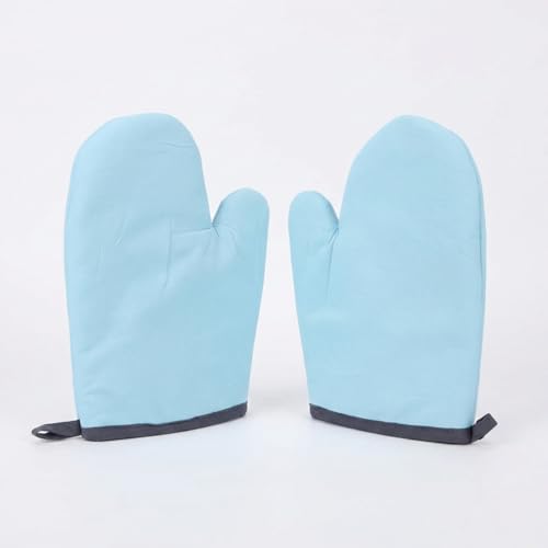 Sakoraware Cotton Padded Heat Proof Microwave Baking Oven Gloves Kitchen for Cooking, Oven Gloves Heat Proof, Set of 2, Baking Items (Blue)