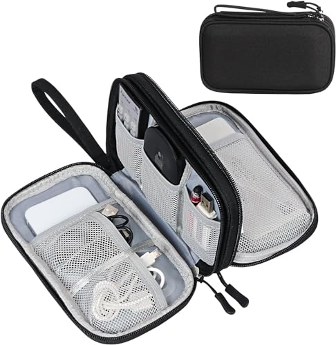 SaleOn 8.3x5 Inch Tech Pouch Organizer with 1 Year Warranty – Portable Storage Organizer for USB Cable, Charger, Earphone, Power Bank, Hard Disk & Digital Gadgets, Travel Mobile Bag for Men