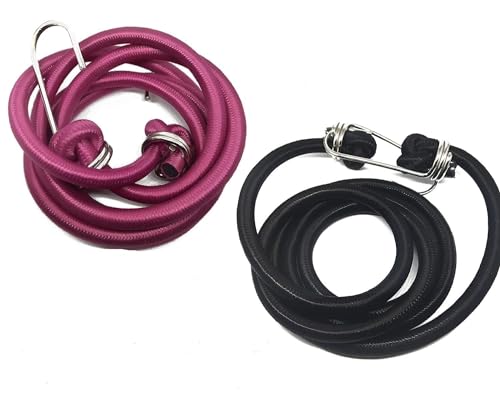 Samarth Deals High Strength Elastic Bungee/Shock Cord Luggage Tying Rope with Steel Hooks - 6 feet Multi-Color - 1 pcs
