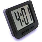 Samarth Deals Plastic LED Digital Magnet Date and time Clock Big Display Table Clock car Dashboard Watch with Flexible Back Stand for Universal All Car Model (Black)