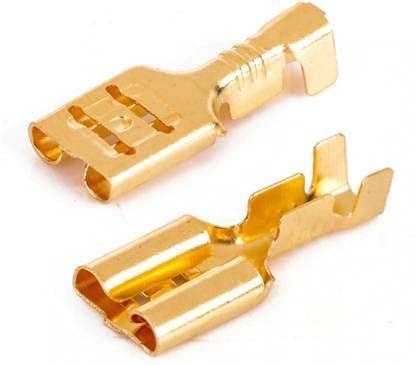 Samarth Deals Universal 6 mm Electrical (Lex pin) Wire Cable Thimble Lugs Crimp Terminal Female Spade Thimble For Automobiles, Bike, Speaker, RO Water Purifier, Appliances, AC Wire Connector - 100 PCS