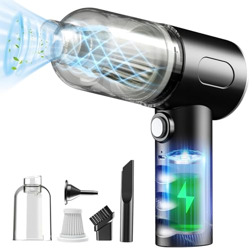 SANSHAM Car Vacuum Cleaner 3 in 1 Cordless Handheld with 3 Attachments & Blower for Wet & Dry Cleaning for Home/Office/Car/Keyboard/Travel/Sofa