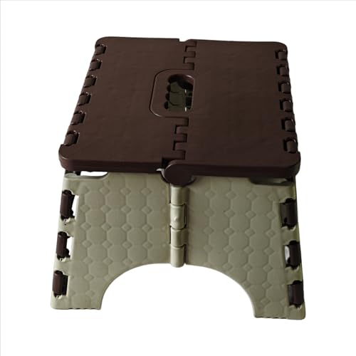 SANWALSA [7 Inch, Pack of 1, Brown & Beige] Super Strong Folding Step Stool | Easy to Carry | Ideal for Kitchen, Bathroom, Bedroom, Camping, Hiking