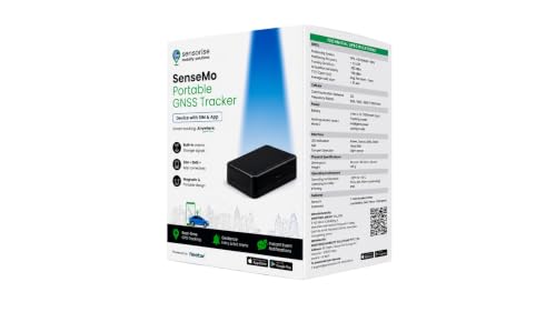 SenseMo Portable GNSS Tracker - Wireless GPS Tracker for Car, Bike, Scooty, Kids School Bag, Luggage | Portable and Magnetic Device, with Live Location Tracking