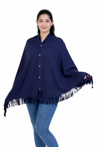 SERA FASHION Nursing Cover for Breastfeeding Multi Use Poncho Style Scarf with Buttons, Cotton Feeding Elegant Apron Breathable for Pre & Post Pregnancy (Blue). Pack of 1