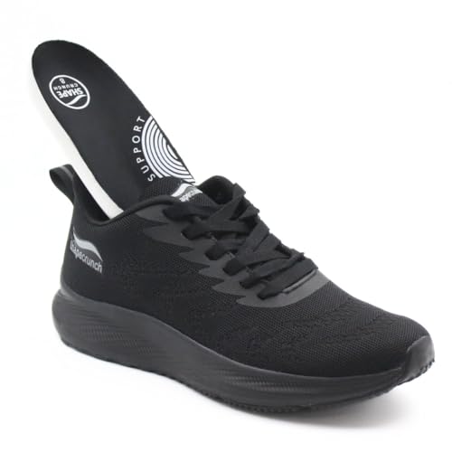 SHAPECRUNCH Arch Support Shoes with Soft Cushioned Insoles for Men for Walking and Running - Comfortable and Stylish (Black, 6)