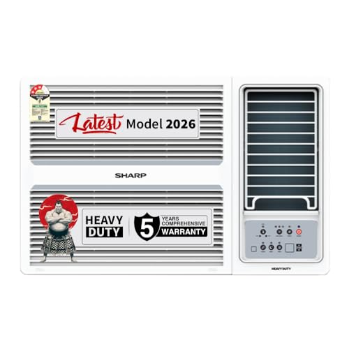 Sharp 1.5 Ton 3 Star Fixed speed Window AC|5 years comprehensive warranty|100% Copper Condensor|Turbo Mode|Auto Restart|Heavy Duty|Cooling at 52°C|2026 Model AF-WA18F3X-SCN