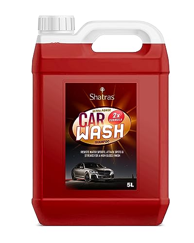 Shatras 5 Ltr foam Car Wash Shampoo Concentrate - pH Neutral, Thick Suds With Shine Enhancing Formula - Bubblewash Snow Car Foam Shampoo That Works With Both Bucket Wash And Foam Cannon