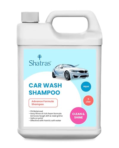 Shatras 5 Ltr Foam Car Wash Shampoo Concentrate - pH Neutral, Thick Suds With Shine Enhancing Formula - Bubblewash Snow Car Foam Shampoo That Works With Both Bucket Wash And foam Cannon
