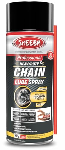 SHEEBA Bike Chain Lube Spray I Heavy Duty - High Friction Fluid I Lubricates-Reduces Friction and Noise I Anti Corrosion I Good Adhesion - Excellent Resistance I Water Repellent I Long Life-160mL Pack
