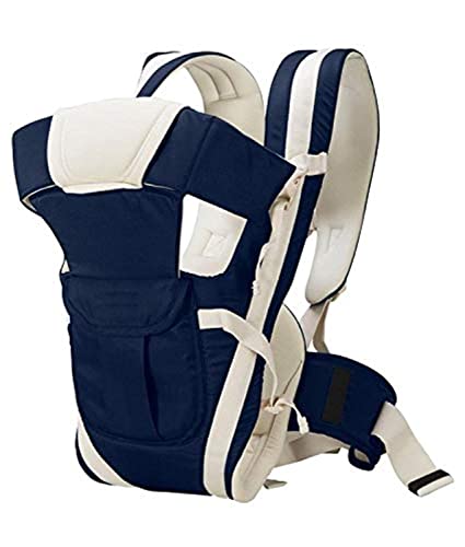 SHEMOK® Baby Carrier Carry Bag Back & Front Facing with Waist Belt & Storage Pocket 0 to 24 Month (Navy Blue)