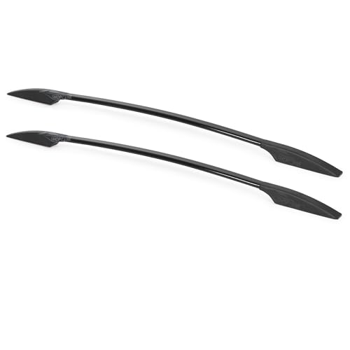 SHOPONE Mini Universal Car Roof Rail | Decorative Roof Rail Accessory for Cars | Premium Material | Easy Stick-On Installation | (Set of 2) (Black)