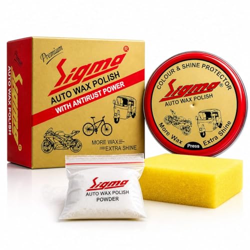 Sigma CARES Wax Polish for Car, Bike & Scooter | Long Lasting Shine & Paint Protection | Anti-Rust Formula | Smooth Gloss Finish | Easy to Apply Wax Polish