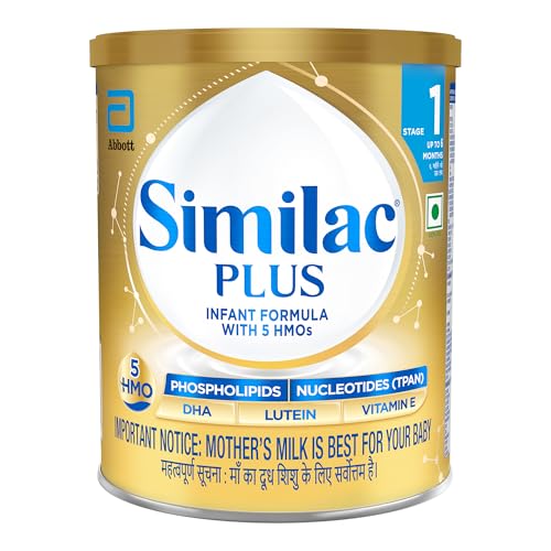 Similac Plus Stage 1 Infant Formula, Up to 6 Months, 400g Tin, with HMO, Supports Baby's Immunity and Brain Development, Powder
