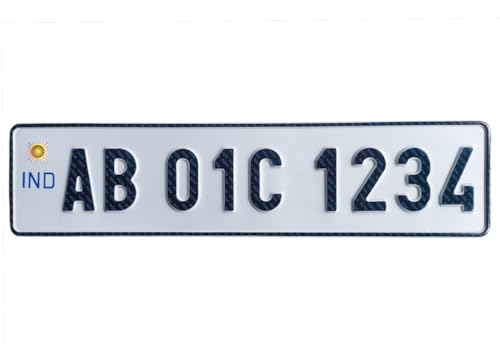 Single Car Number Plate – Premium Aluminum Single Plate | Non-HSRP | 3D Raised Letters | Rust-Free & Weatherproof | IND Vehicle Registration Plate- Only One