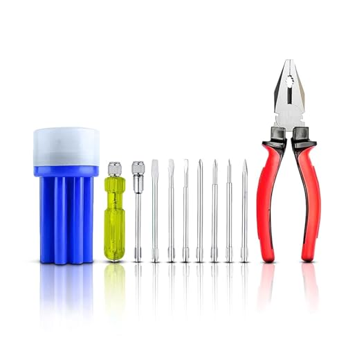 SKADIOO Tool Kit for Home | 6 Months Warranty | Screw Driver Kit, Tool Kit, Tool Box, Screwdriver Set and Plier Combo Set, Hand Tool Set, Essential for Home, Multipurpose Repair Tools (Pack of 10)