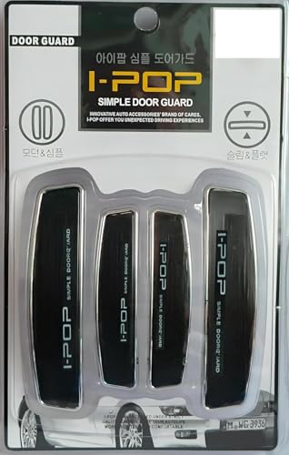 SKUGG Universal Anti Scratch Car Door Edge Guard Bumper Scratch Protector Compatible with All Cars Black Color with Chrome Finish (Set of 4)