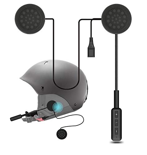 Skypearll Helmet Bluetooth Headset, Universal Wireless Motorcycle Bluetooth Intercom for Helmet with 5 Hours Playing time | Speakers Hands-Free, Music Call Control, Mic Earphones |