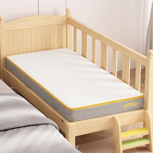 SleepyCat Baby Mattress for Crib & Toddler Bed | High Density Foam with Medium Firm Support | Waterproof Washable Cover | Hypoallergenic & Breathable | 48x24x4 Inch